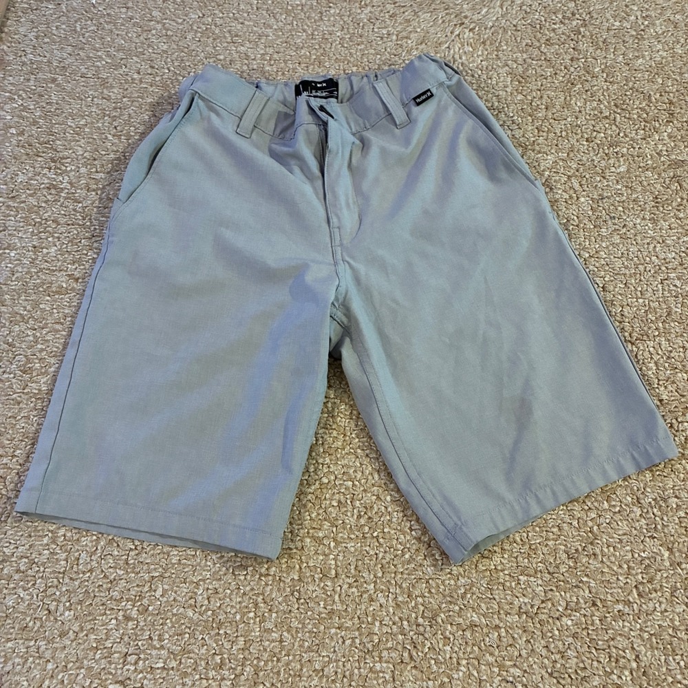 Hurley Boys Shorts Size 14 Gray Chino Walk Shorts Stretch Casual Skate Youth